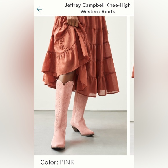 Jeffrey Campbell Calvera Pink Suede Tall Boots Sz7.5 NIB - Picture 11 of 14